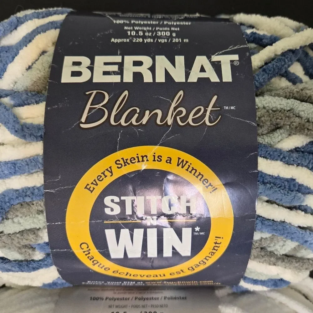 Bernat Blanket Yarn Lot Of 2 - White, Countryside 10.5 Oz Ea